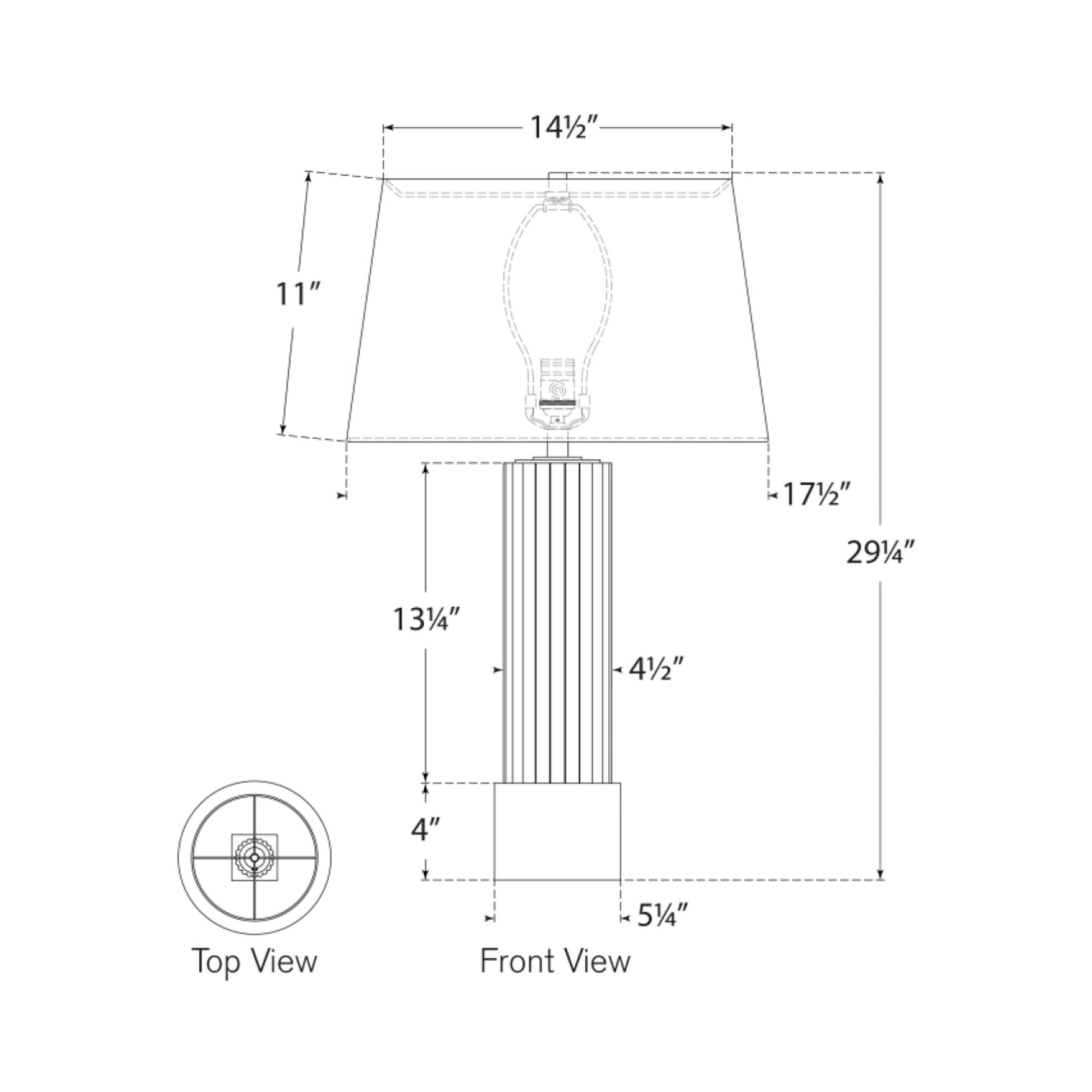 Reeve Table Lamp - line drawing.