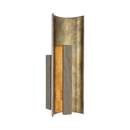 Remi LED Wall Light in Mottled Brass and Warm Walnut.