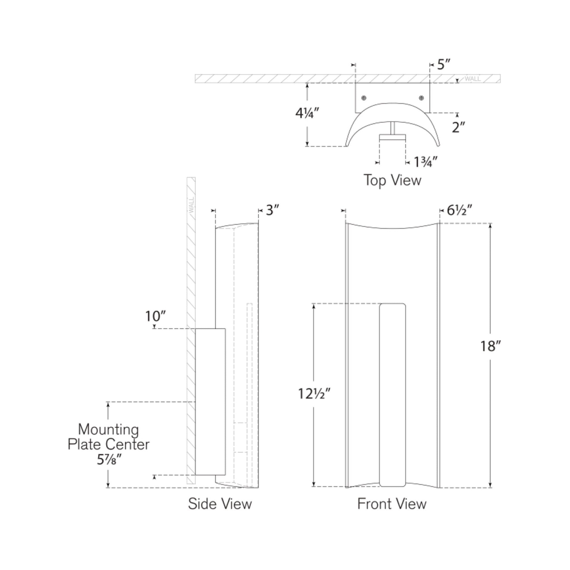 Remi LED Wall Light - line drawing.