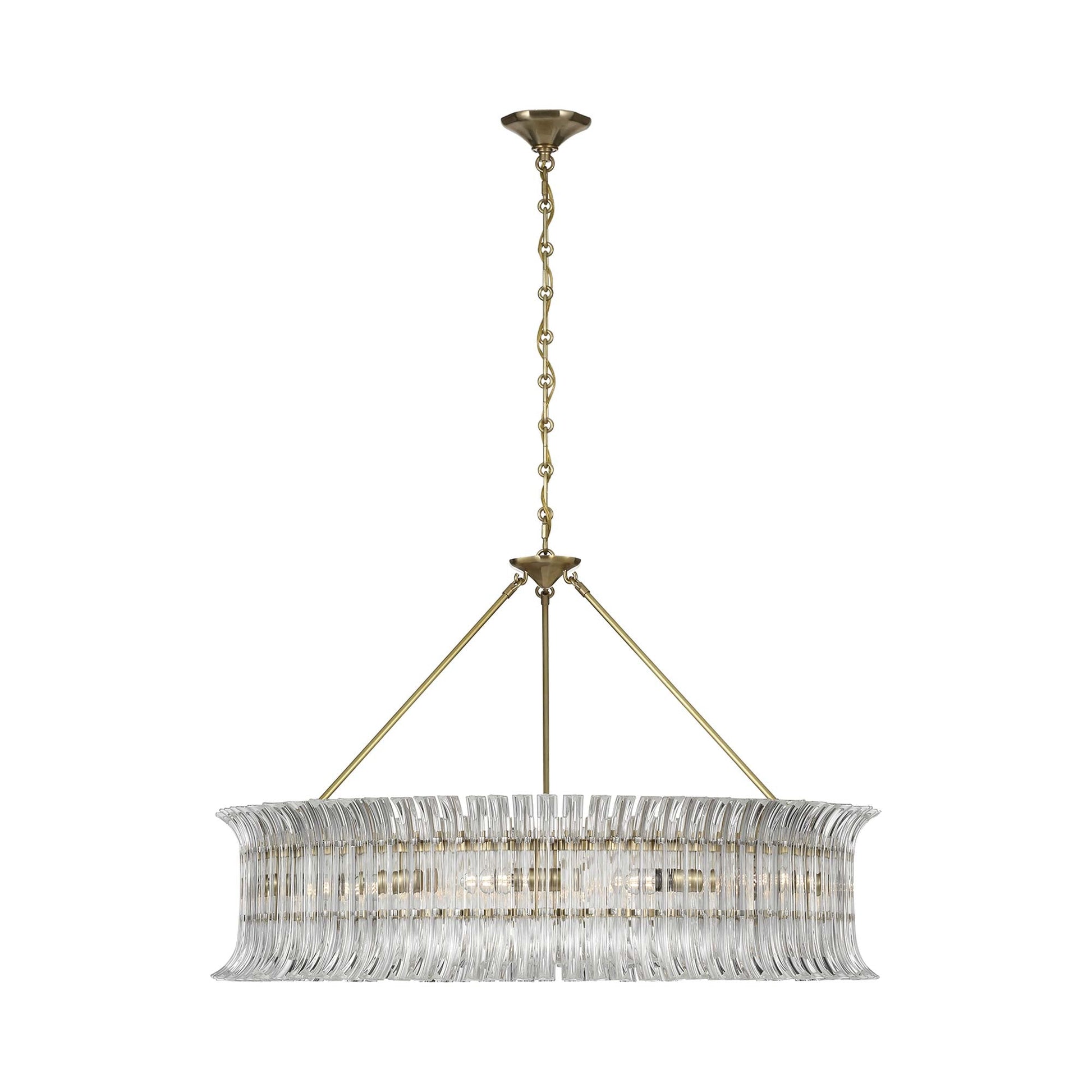 Rhine Ring Chandelier in Hand-Rubbed Antique Brass.