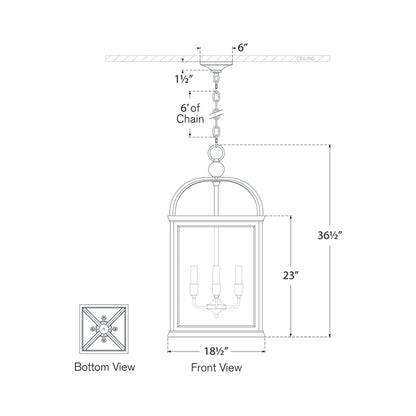 Rhoades Pendant Light - line drawing.