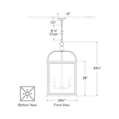 Rhoades Pendant Light - line drawing.