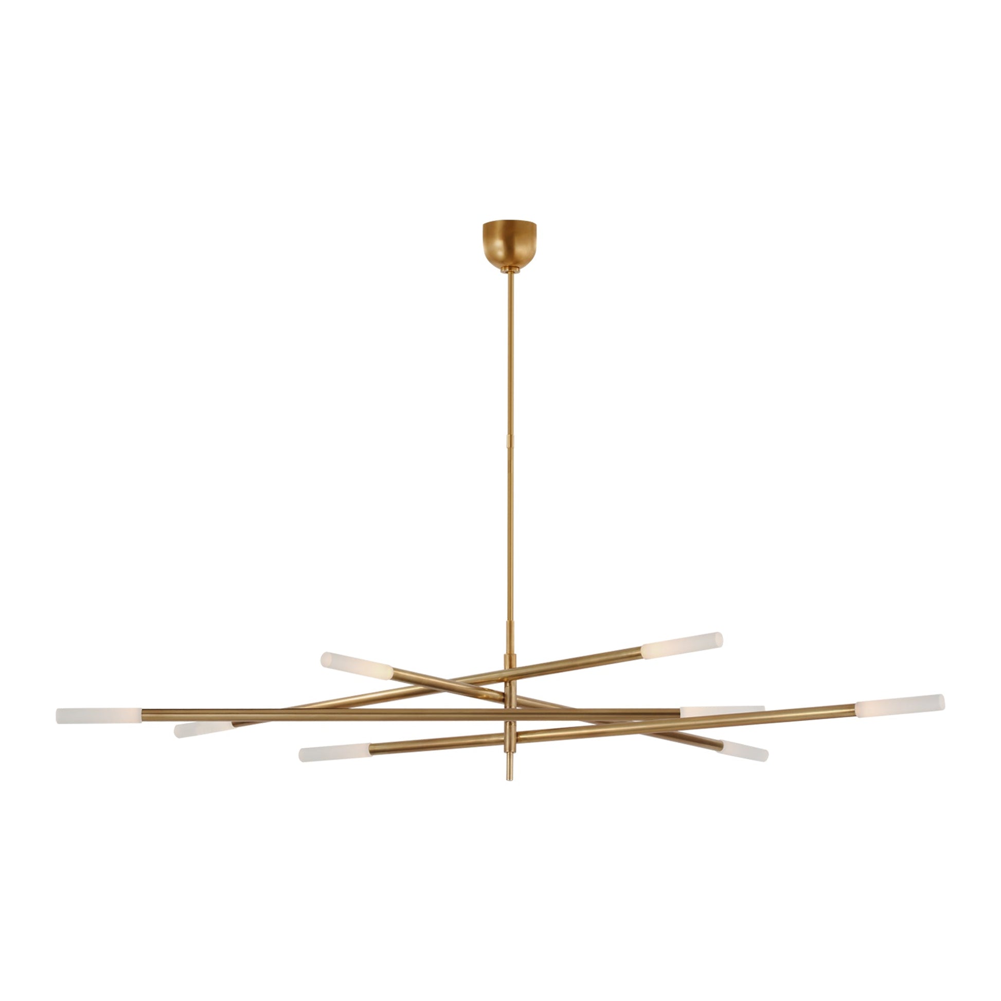 Rousseau Articulating LED Chandelier in Antique-Burnished Brass/Etched Crystal (Extra-Large).