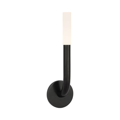 Rousseau Single LED Wall Light in Bronze/Etched Crystal.