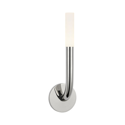 Rousseau Single LED Wall Light in Polished Nickel/Etched Crystal.