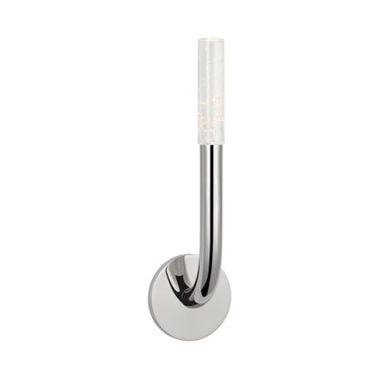 Rousseau Single LED Wall Light in Polished Nickel/Seeded Glass.
