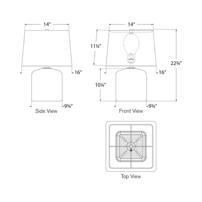 Ruby Table Lamp - line drawing.