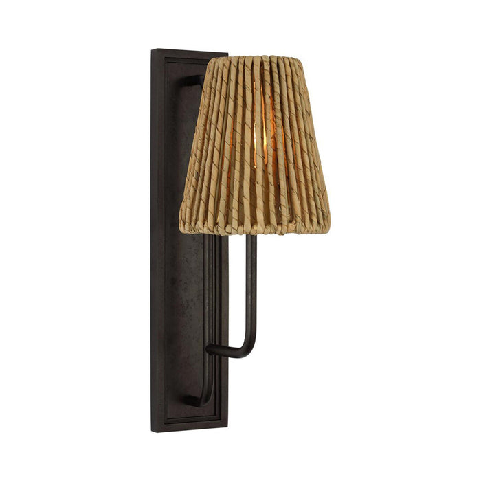 Rui Wall Light in Aged Iron/Natural Abaca.