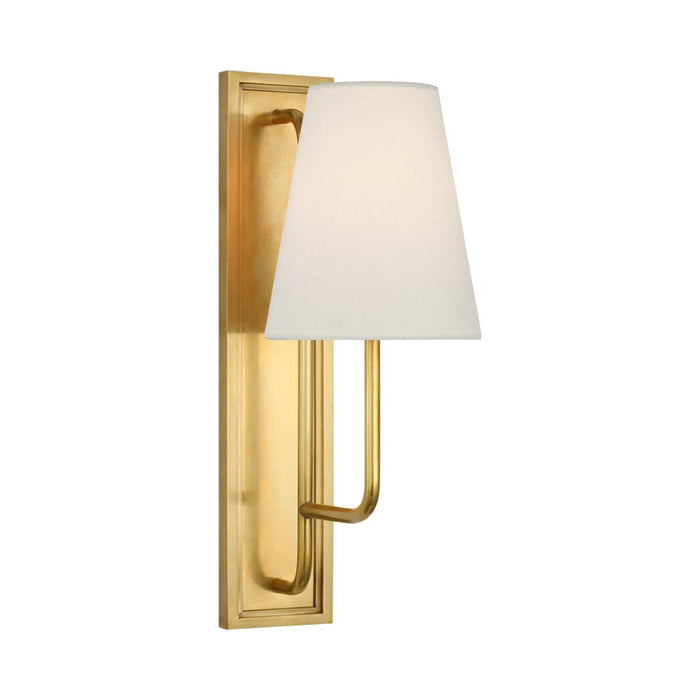 Rui Wall Light in Hand-Rubbed Antique Brass/Linen.