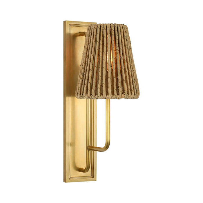 Rui Wall Light in Hand-Rubbed Antique Brass/Natural Abaca.