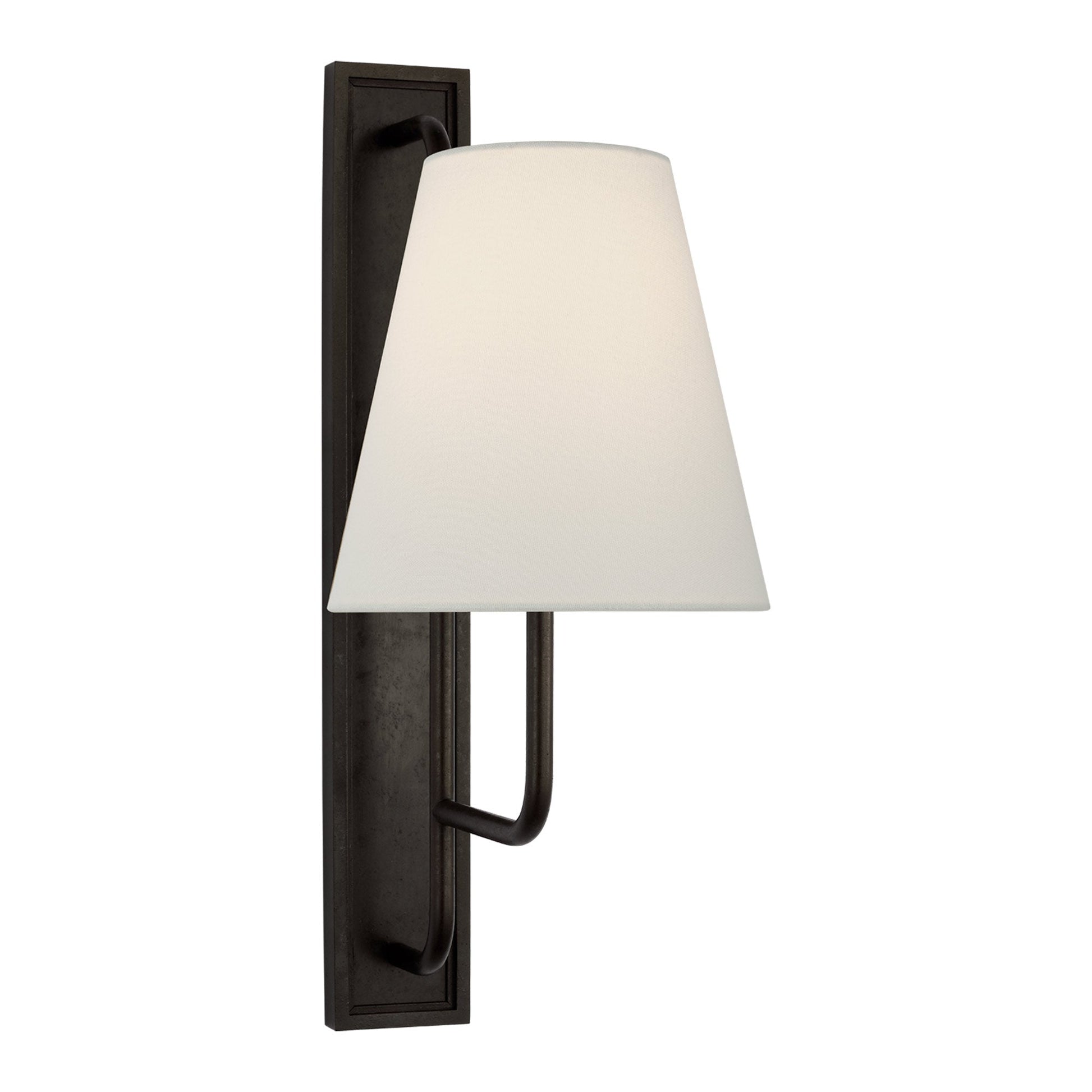 Rui Wall Light in Aged Iron/Linen (Large).