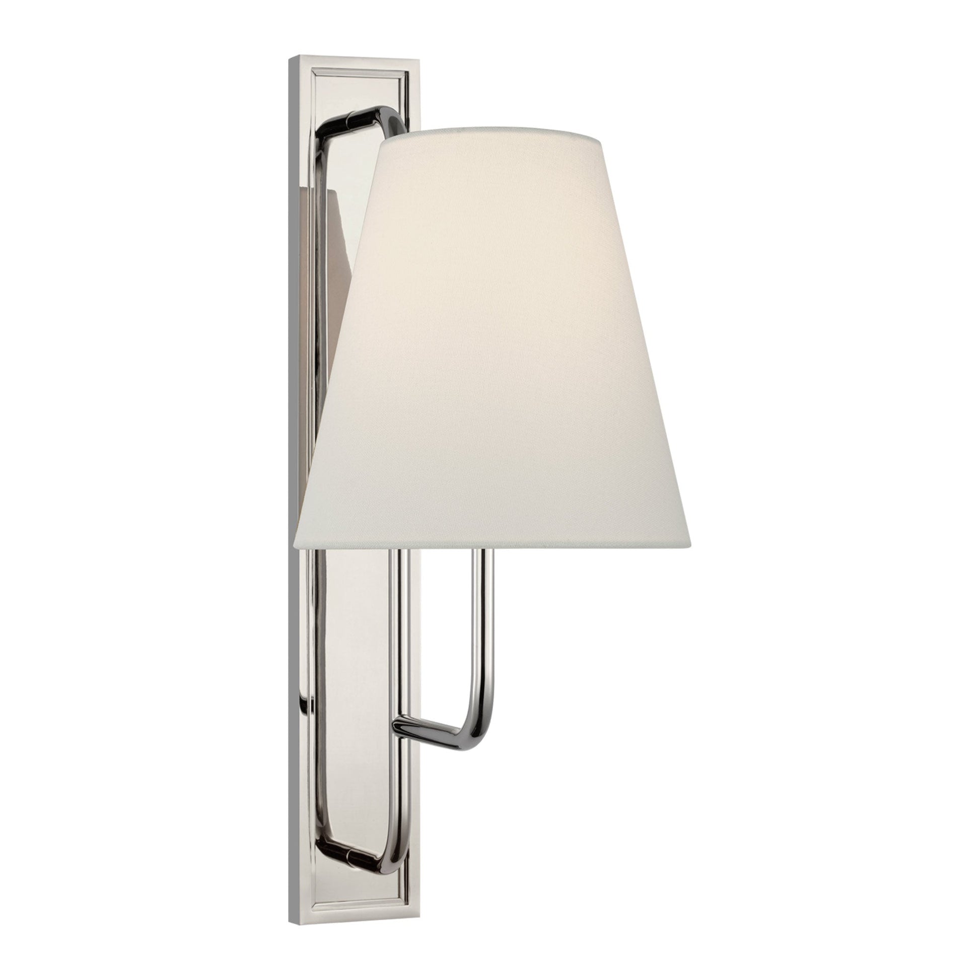 Rui Wall Light in Polished Nickel/Linen (Large).