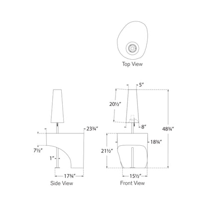 Runia Floor Lamp - line drawing.