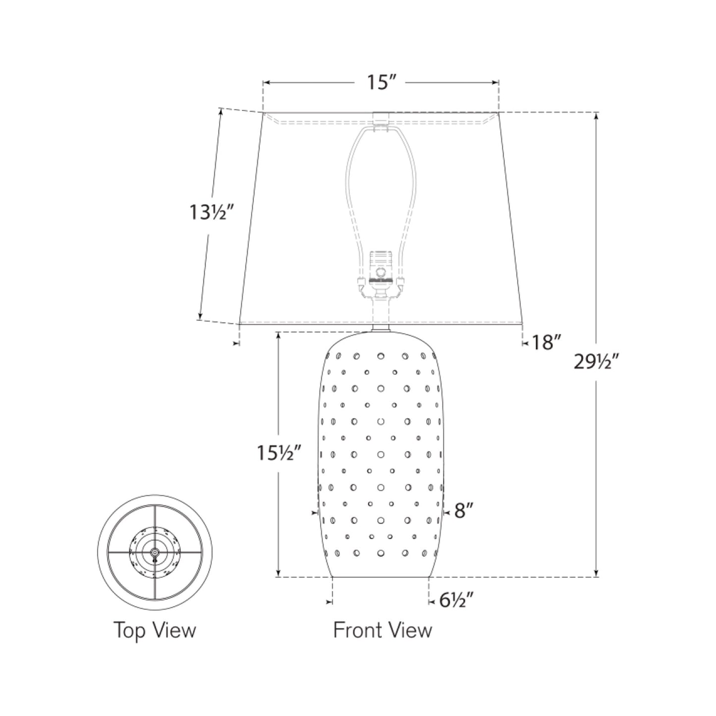 Samara Table Lamp - line drawing.