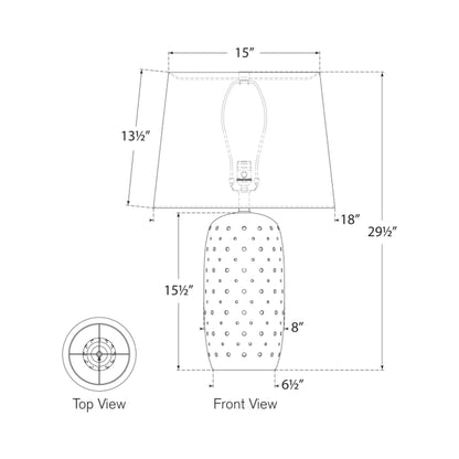 Samara Table Lamp - line drawing.