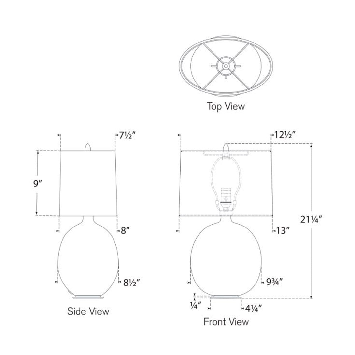 Sao Paulo Table Lamp - line drawing.