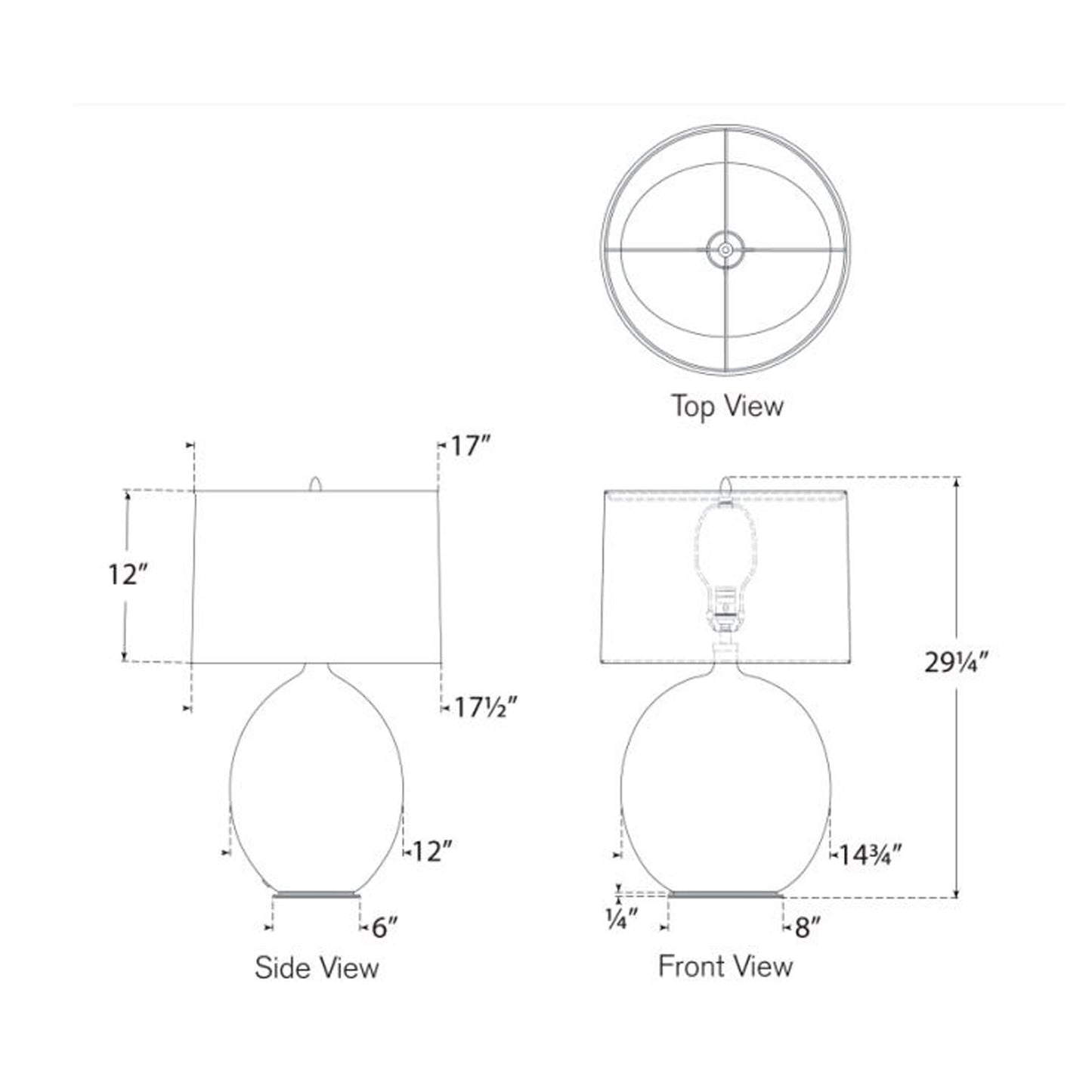 Sao Paulo Table Lamp - line drawing.