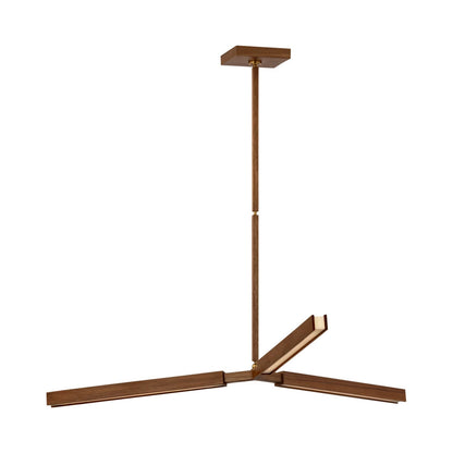 Satori LED Chandelier in Natural Walnut.