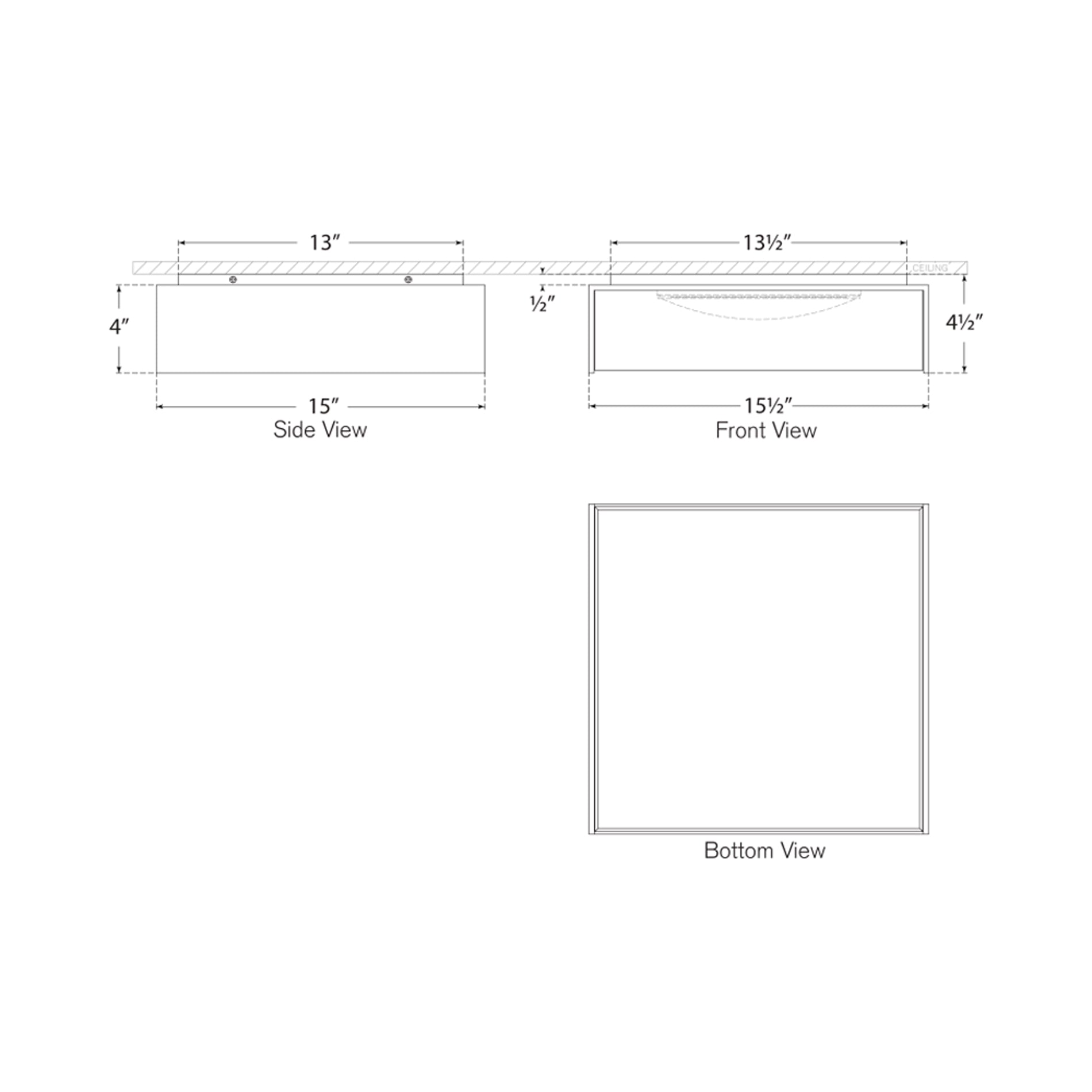 Satori LED Flush Mount Ceiling Light - line drawing.