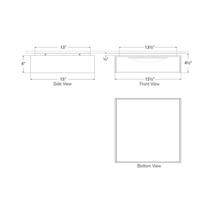 Satori LED Flush Mount Ceiling Light - line drawing.