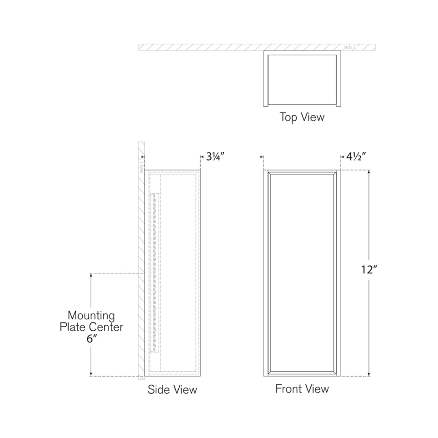 Satori LED Wall Light - line drawing.