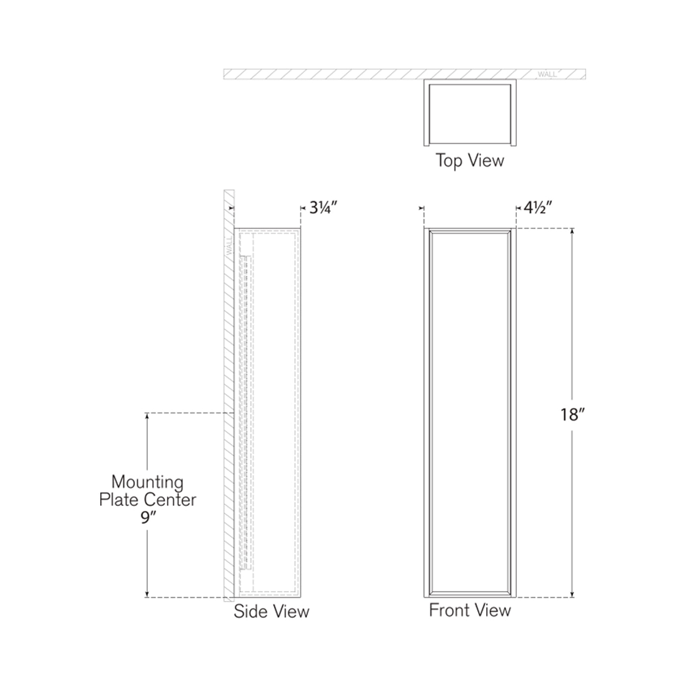 Satori LED Wall Light - line drawing.