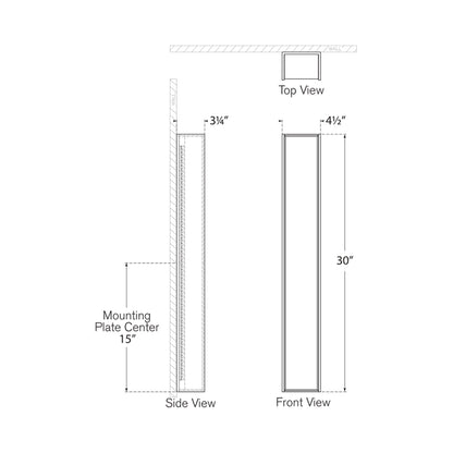 Satori LED Wall Light - line drawing.