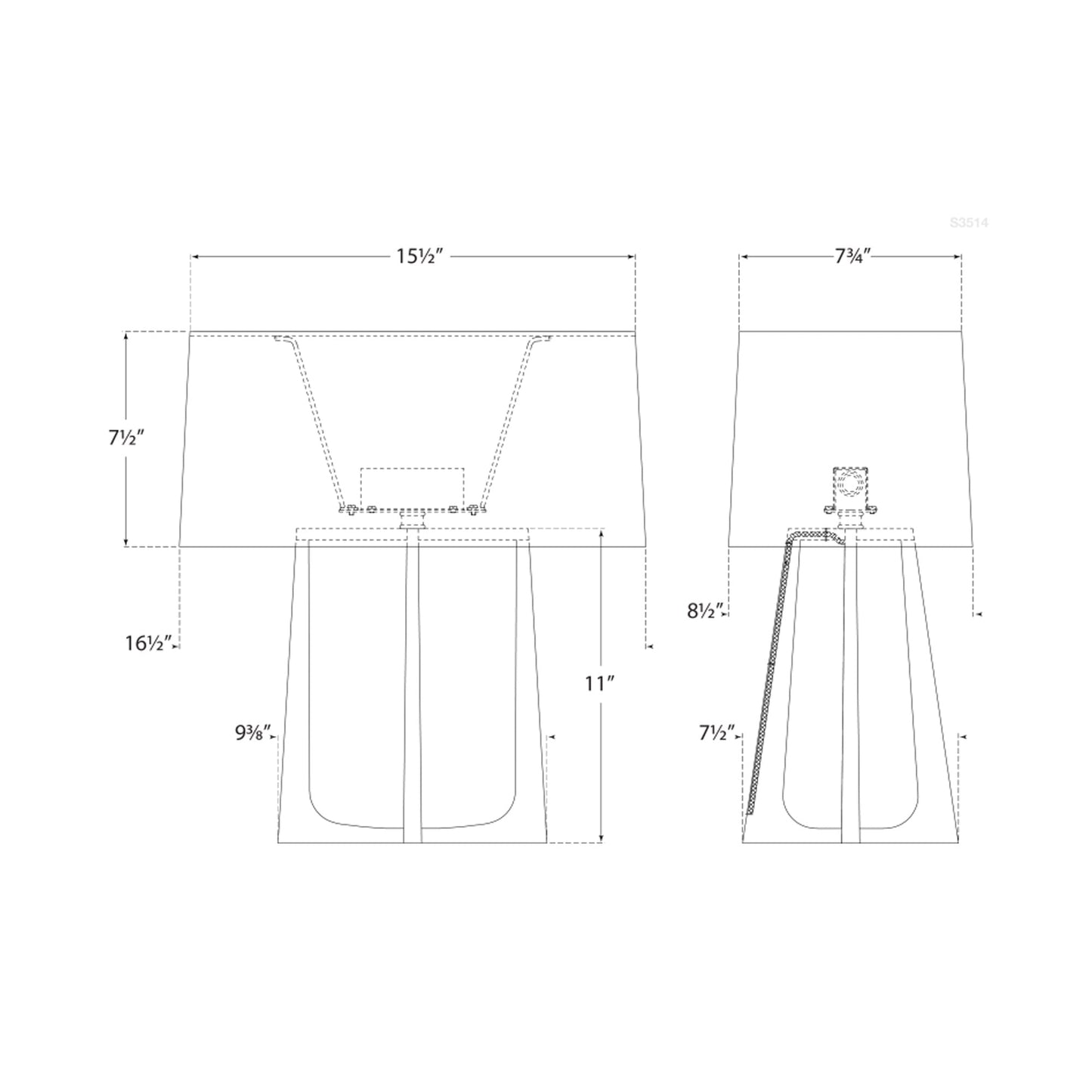 Scala Table Lamp - line drawing.