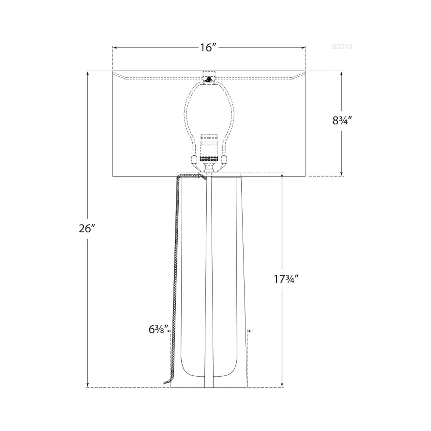 Scala Table Lamp - line drawing.