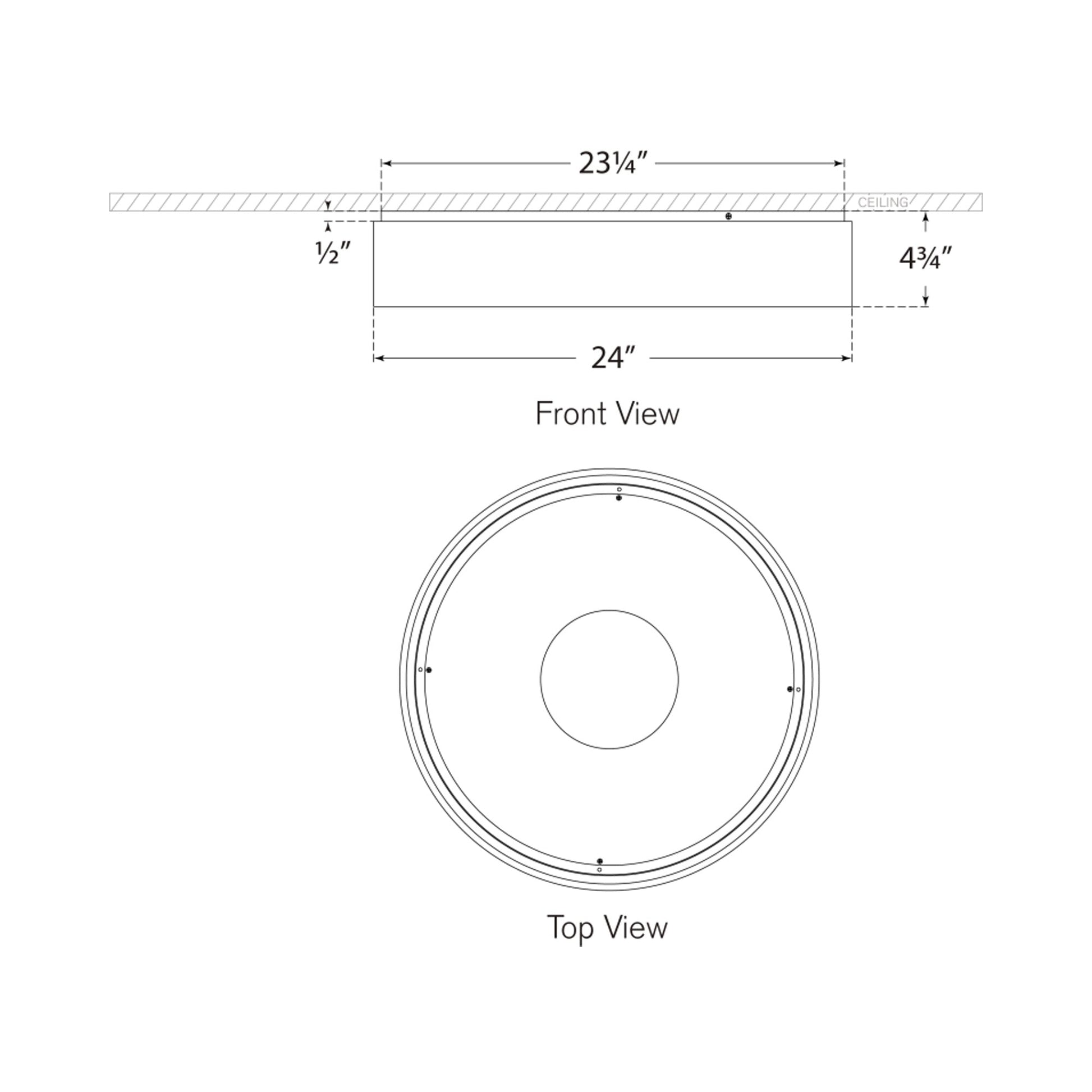 Shaw LED Flush Mount Ceiling Light - line drawing.