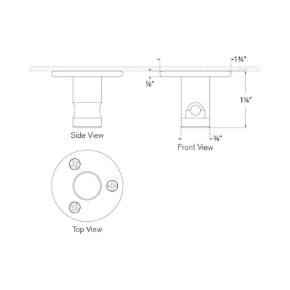 Signature Single Cord Swag Mount - line drawing.