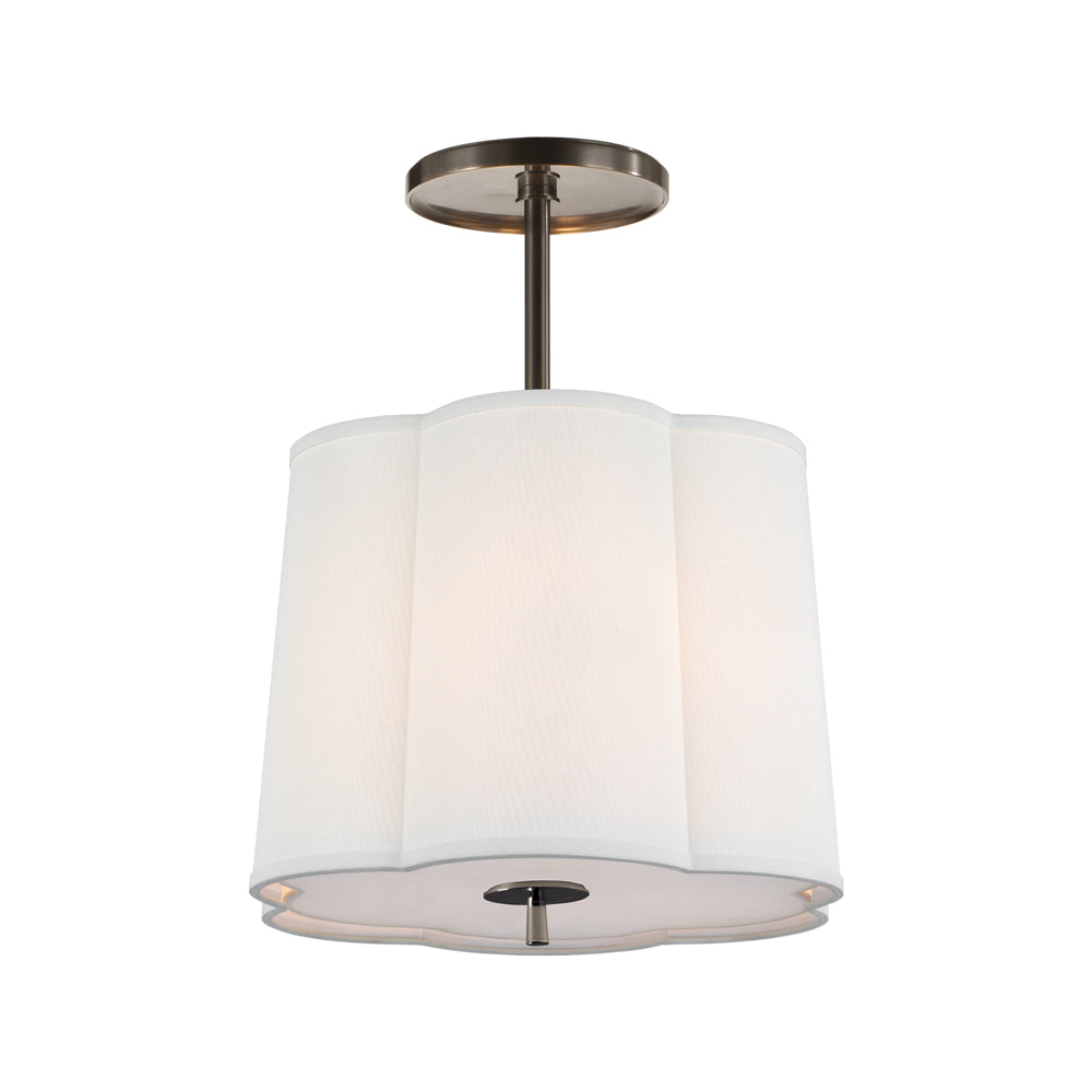 Simple Scallop Pendant Light in Bronze (15.75-Inch).