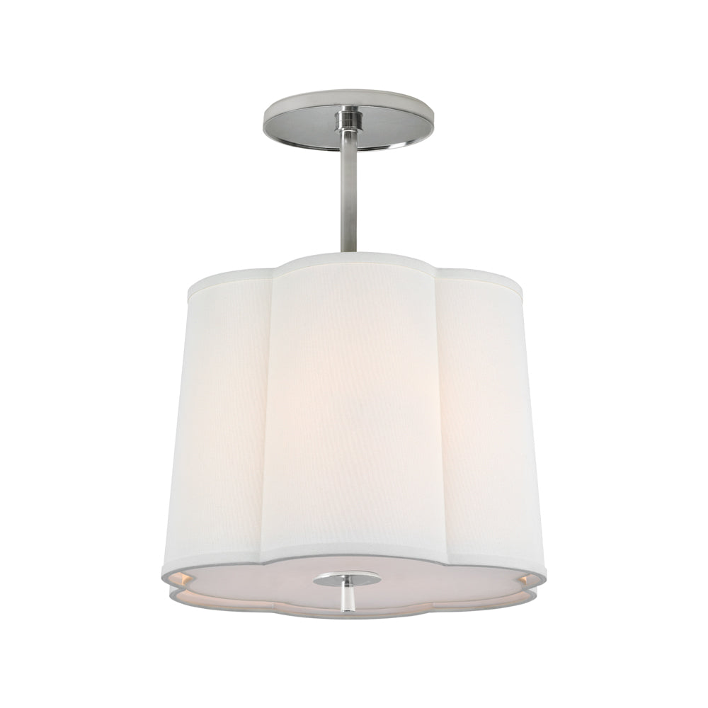 Simple Scallop Pendant Light in Soft Silver (15.75-Inch).