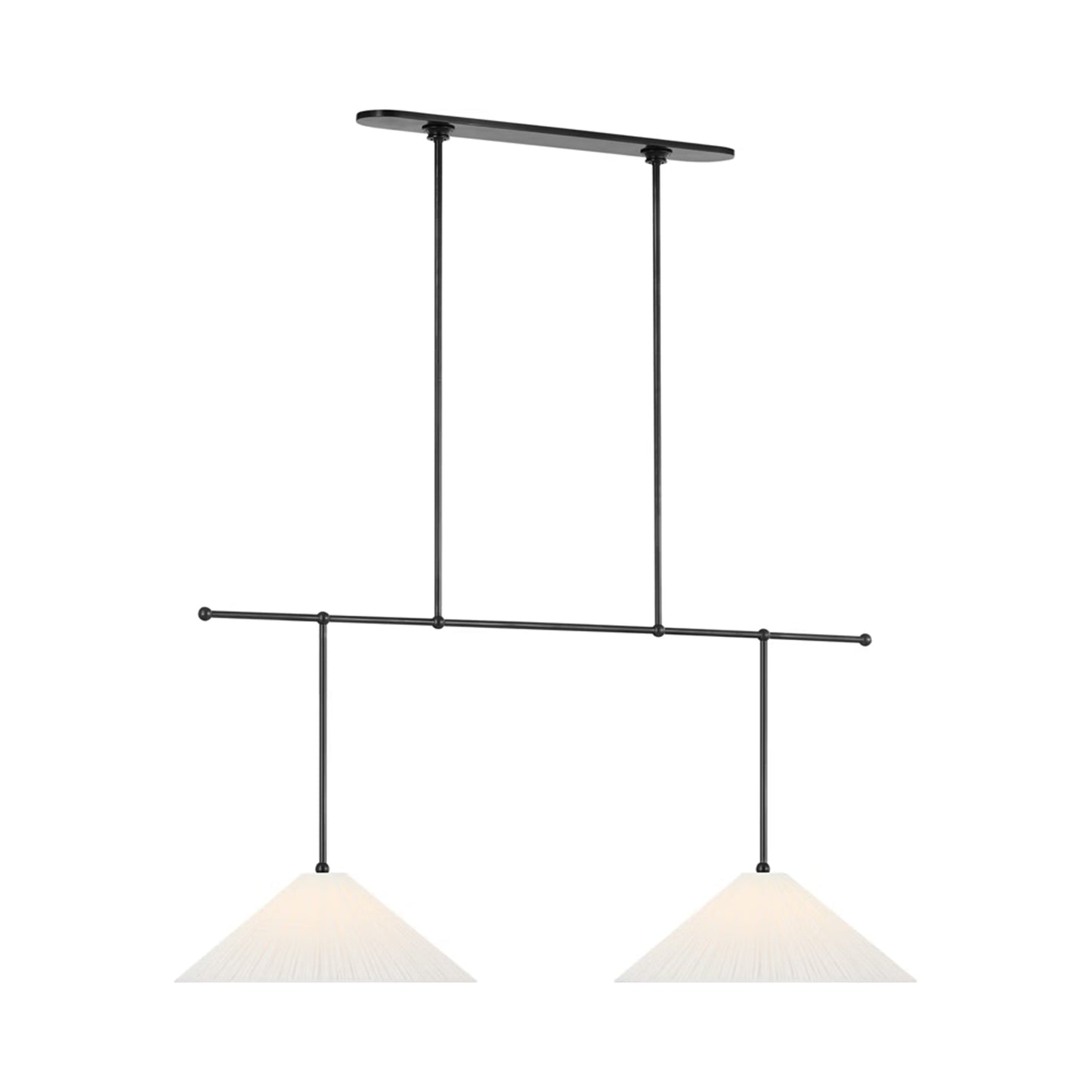 Soren Extended Drop Linear Chandelier in Bronze.