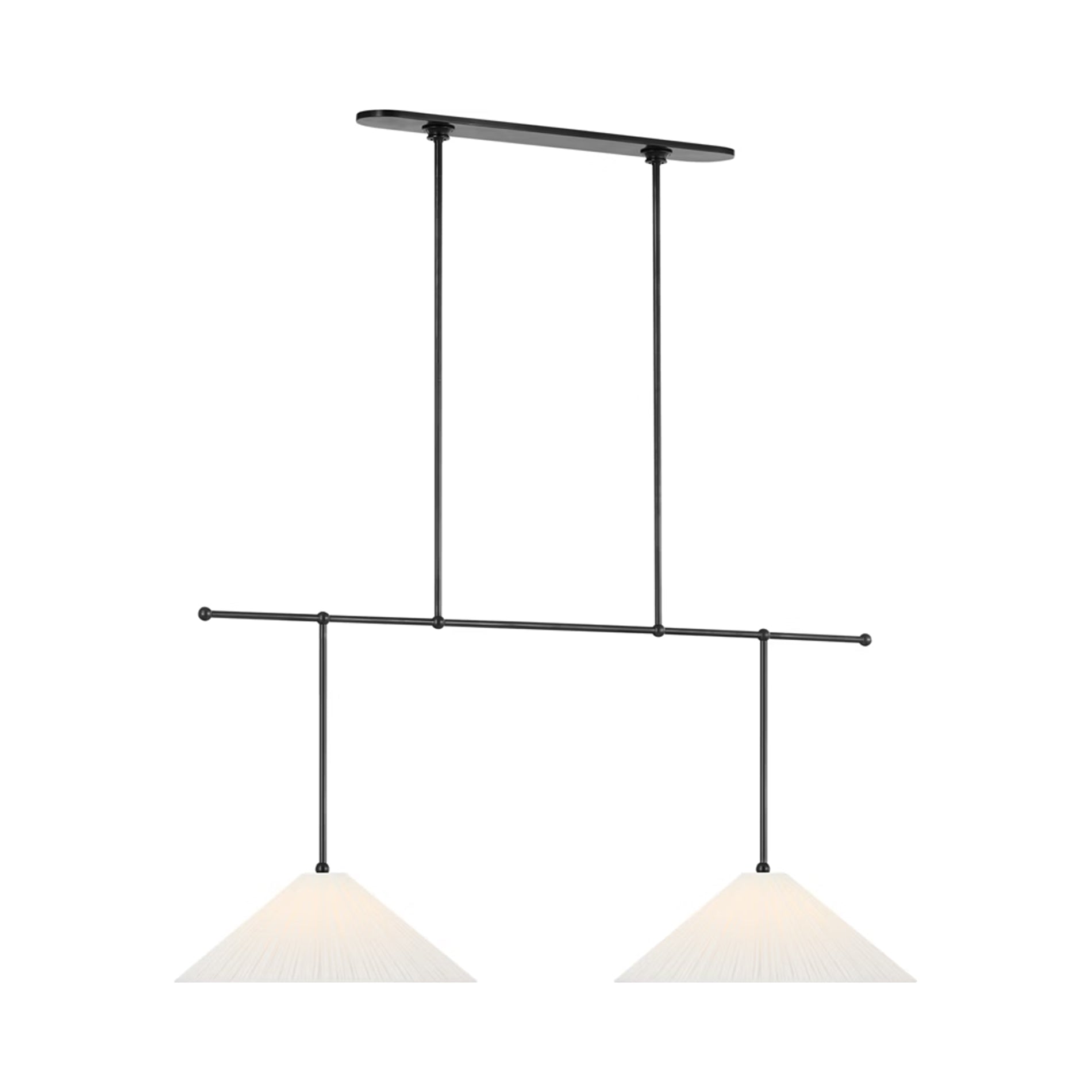 Soren Extended Drop Linear Chandelier in Bronze.