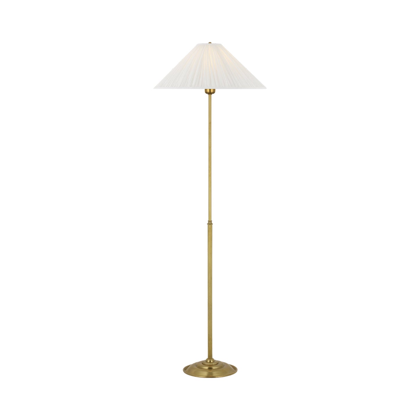 Soren Floor Lamp in Hand-Rubbed Antique Brass.
