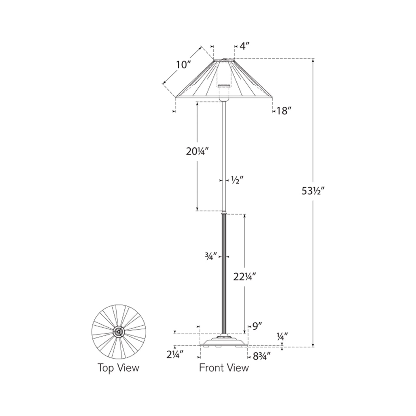 Soren Floor Lamp - line drawing.
