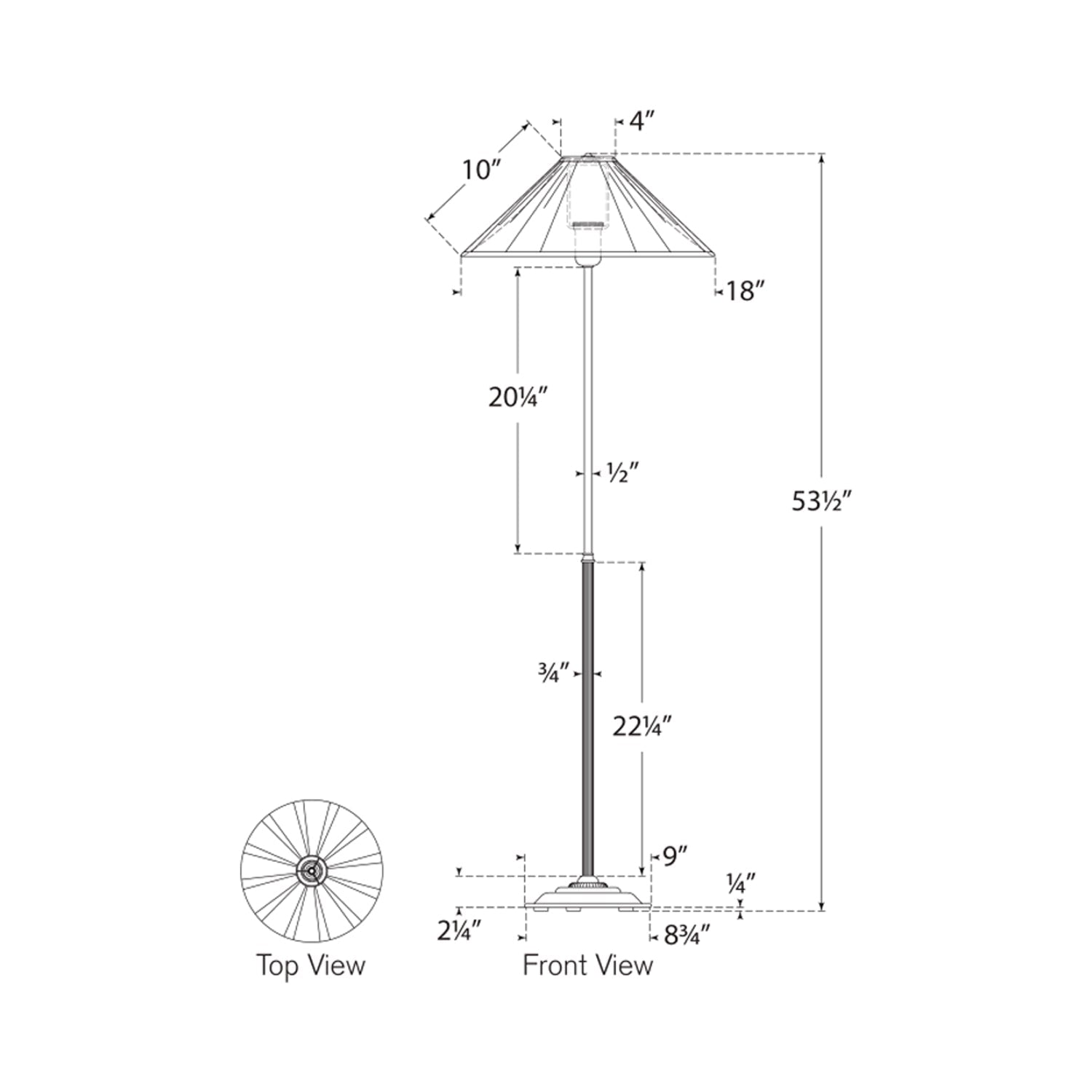 Soren Floor Lamp - line drawing.