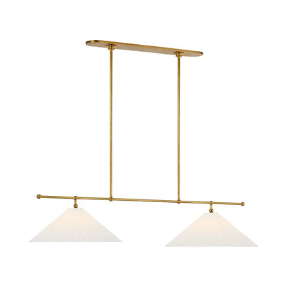 Soren Linear Chandelier in Hand-Rubbed Antique Brass.