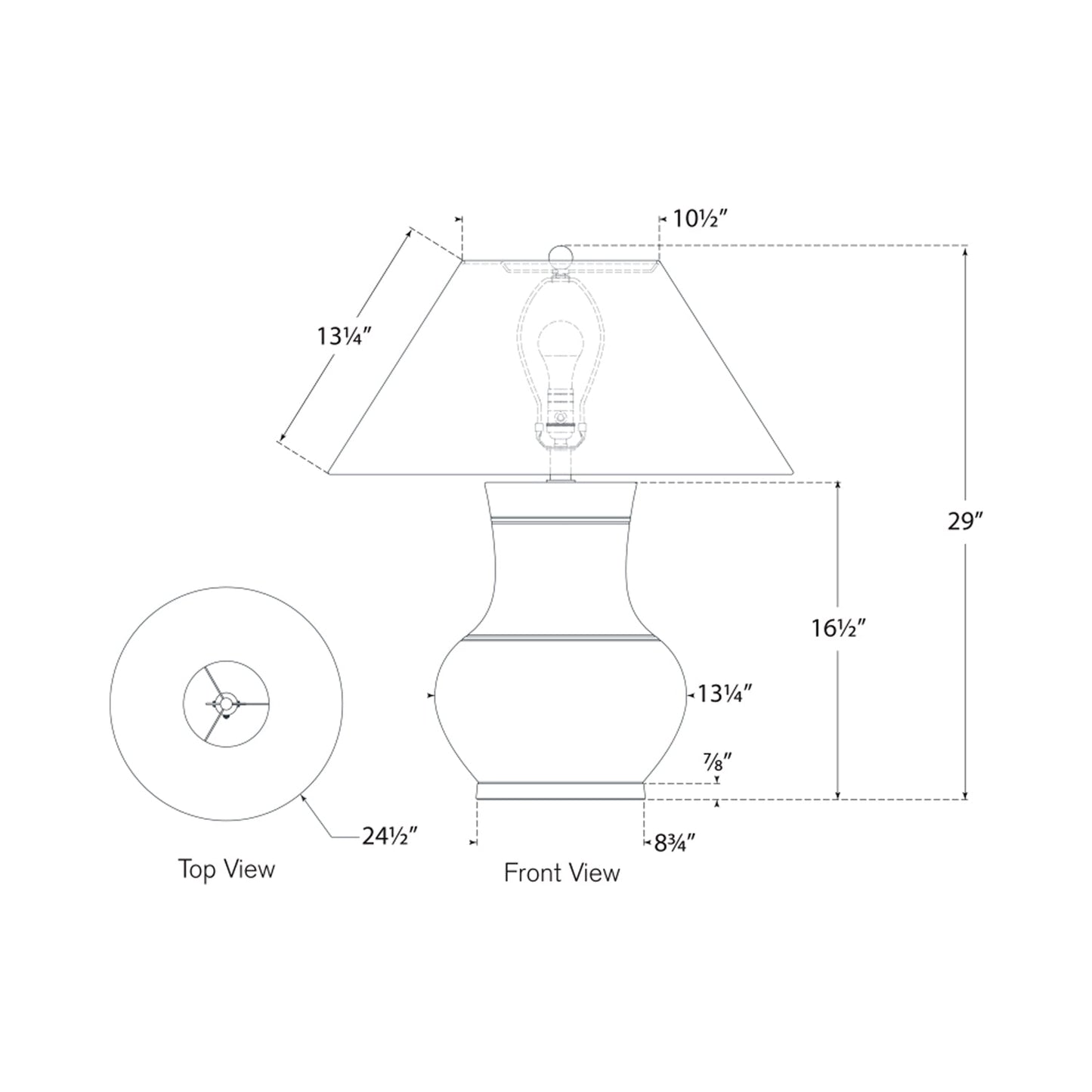 Sorrento Table Lamp - line drawing.