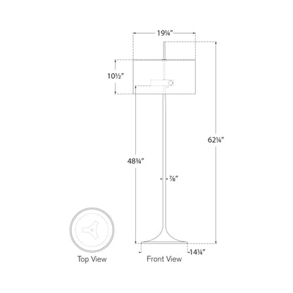 Spinet Floor Lamp - line drawing.