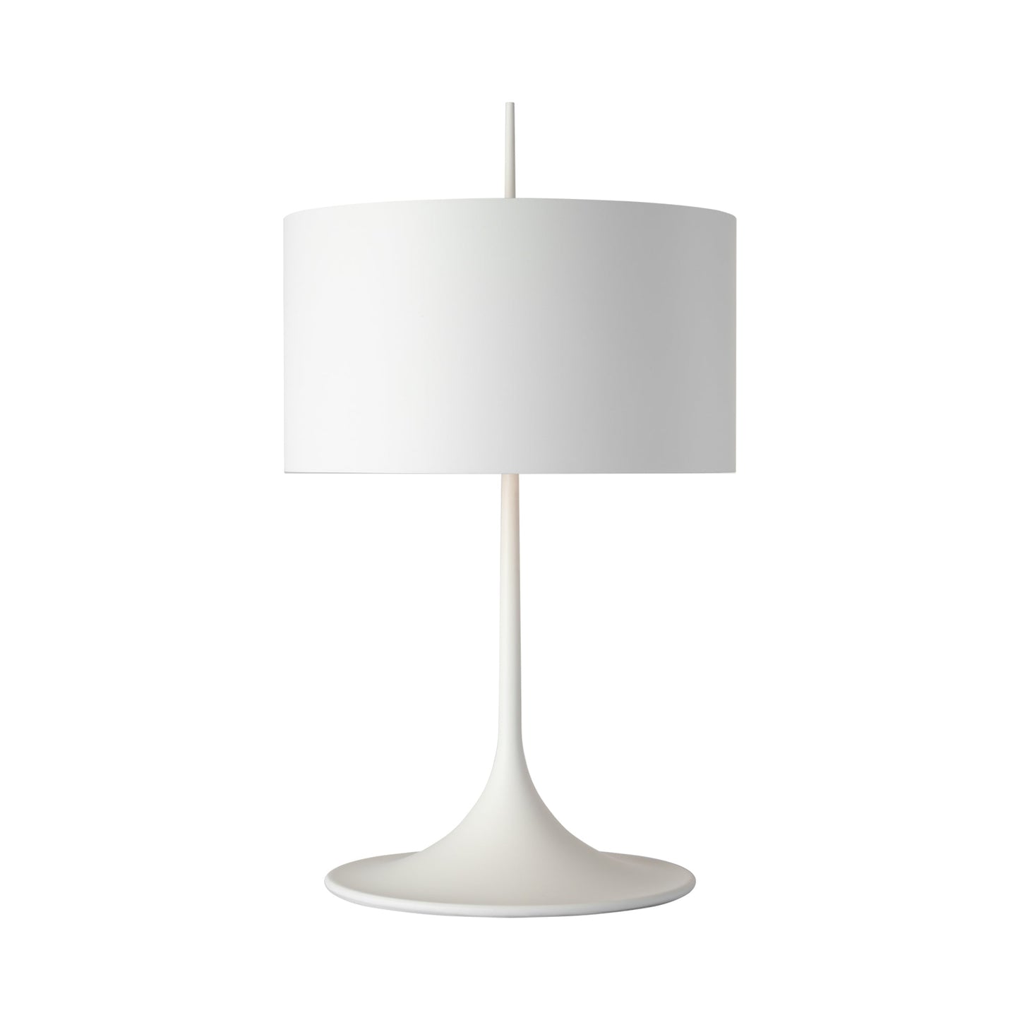 Spinet Trumpet Table Lamp in Matte White.