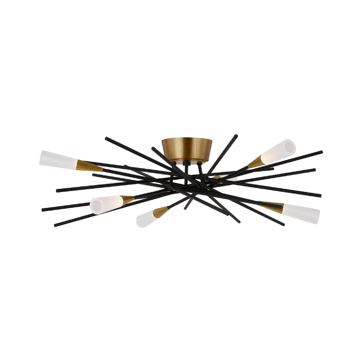 Stellar LED Semi Flush Mount Ceiling Light in Matte Black (Small).