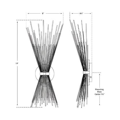 Strada Wall Light - line drawing.