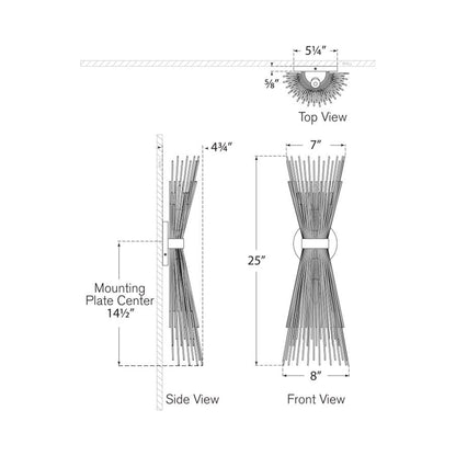 Strada Wall Light - line drawing.