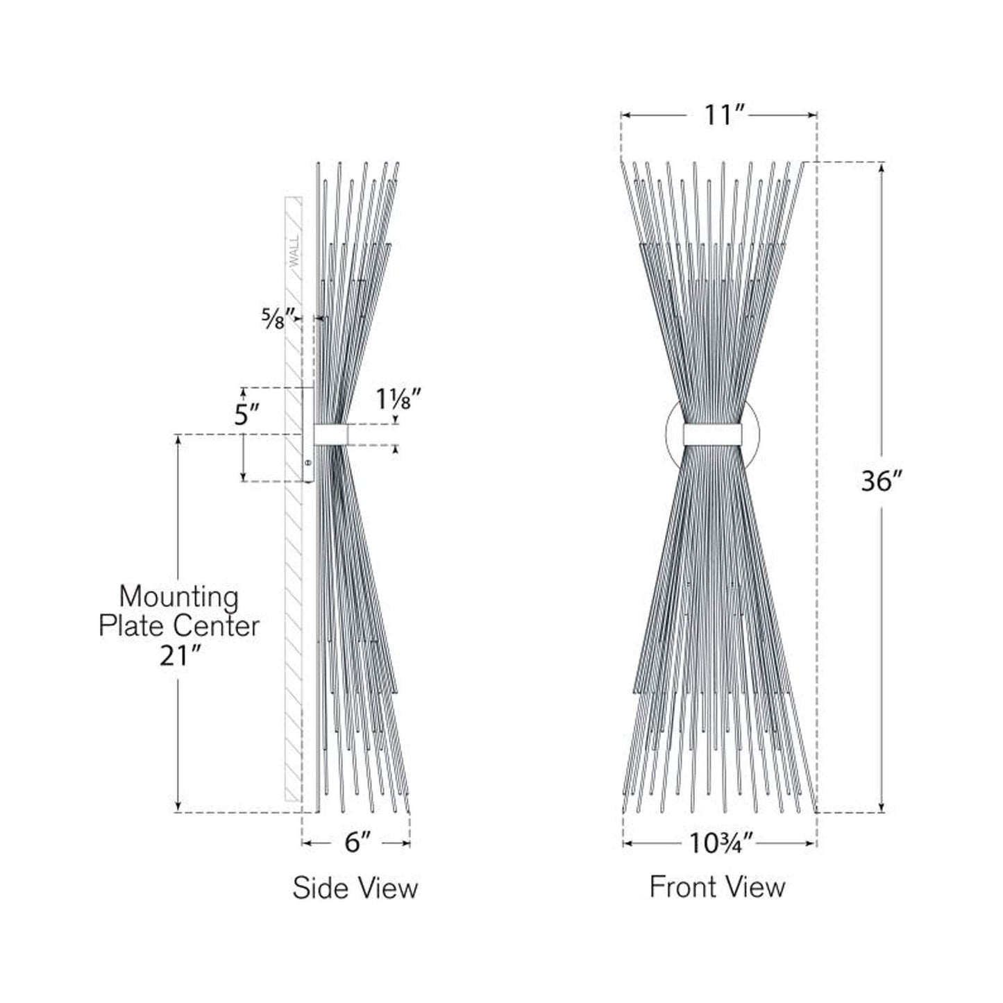 Strada Wall Light - line drawing.