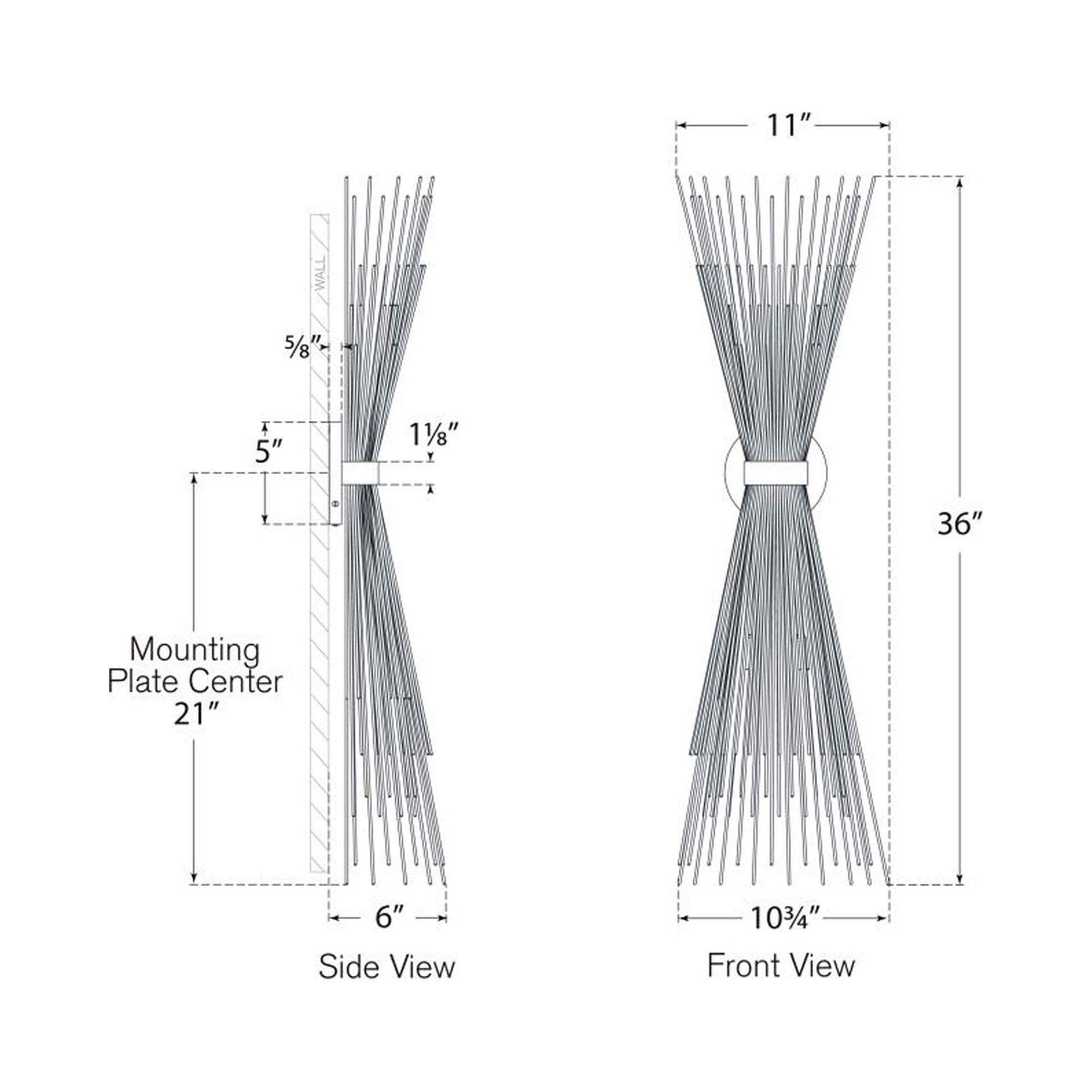 Strada Wall Light - line drawing.