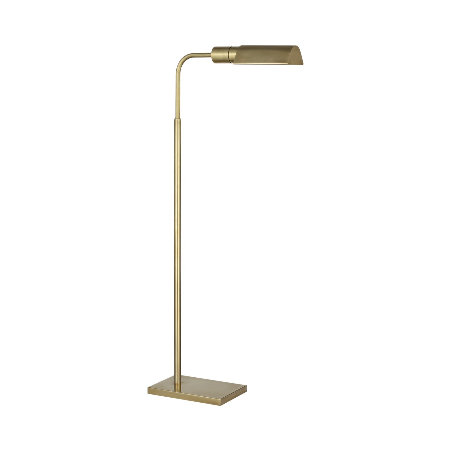 Studio LED Rechargeable Floor Lamp in Hand-Rubbed Antique Brass.