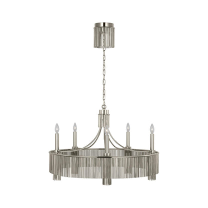 Sutton Chandelier in Polished Nickel (5-Light).
