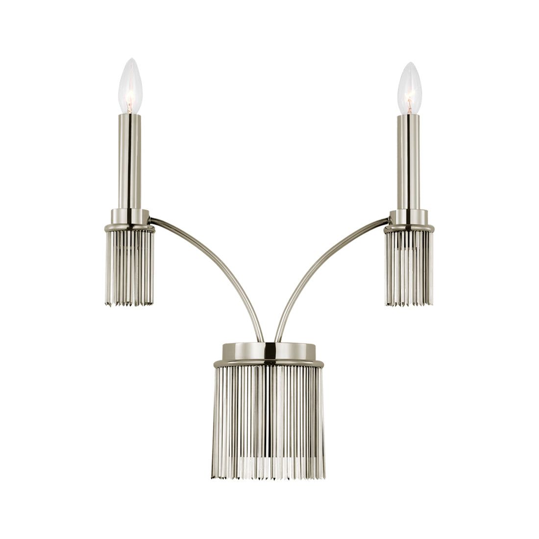 Sutton Wall Light in Polished Nickel (2-Light).
